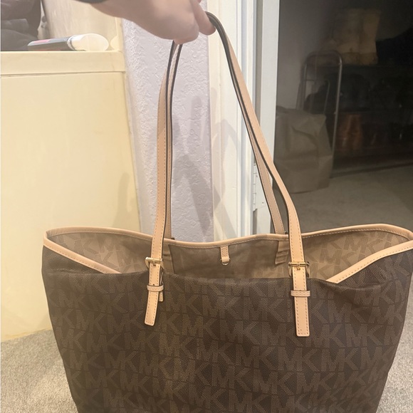 Michael Kors Signature Brown and Tan Tote - Picture 2 of 3